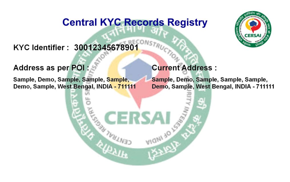 CKYC PVC Card Back