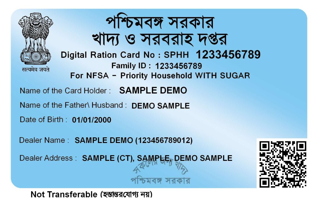 PVC Digital Ration Card