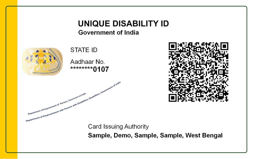 UDID Disabilty PVC Card Back