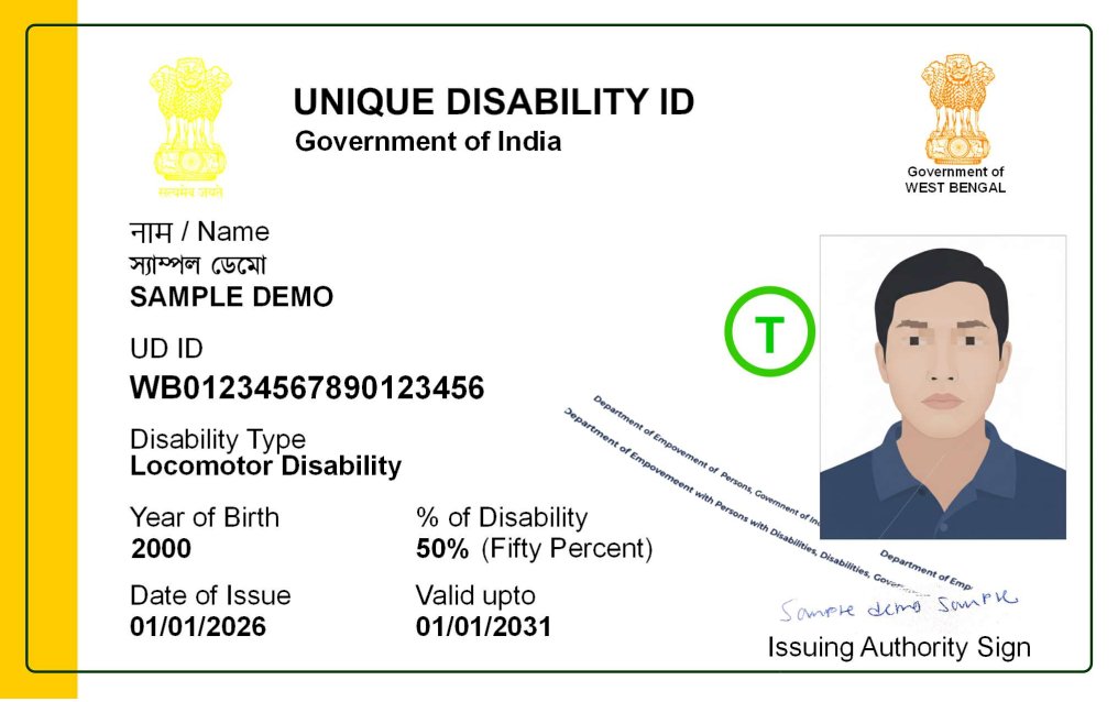 UDID Disabilty PVC Card