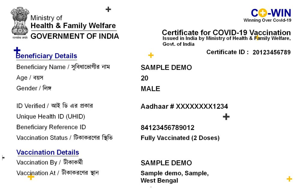 Vaccination Certificate PVC Card