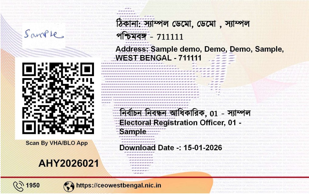 PVC Voter ID Card (EPIC) Back